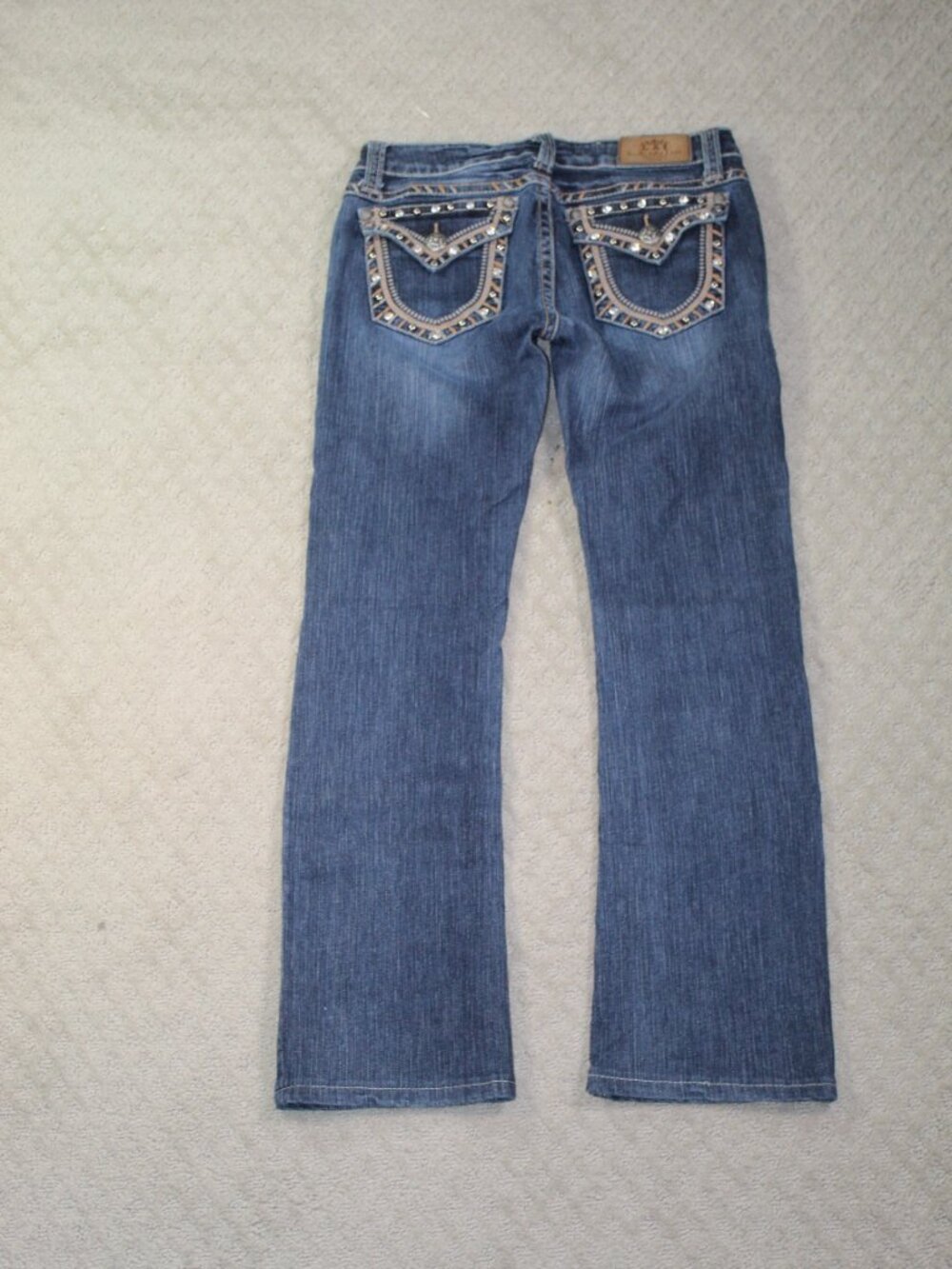 Vintage Y2K LA Idol Size 9 Low Rise Flap Button Pockets Blue Jeans